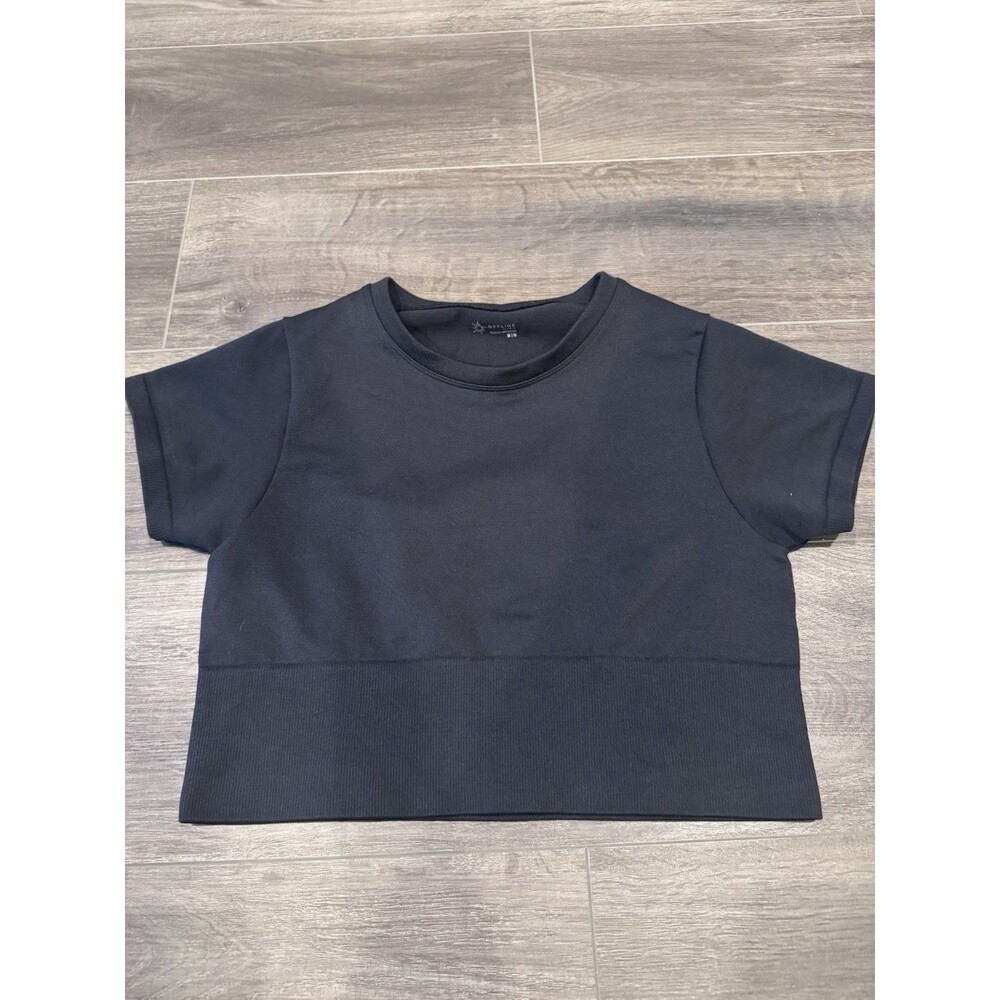 Aerie Women’s Medium Cropped Seamless Short Sleeve Top, Excellent